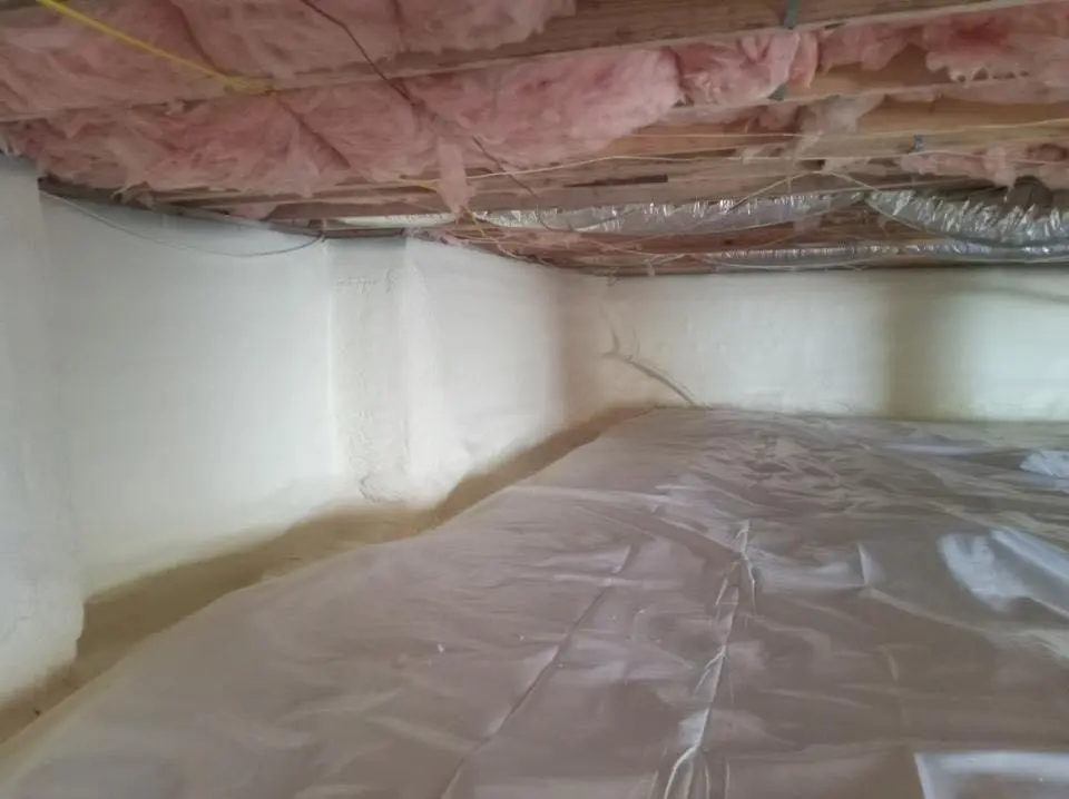 Crawl space encapsulation with closed-cell spray foam for Roof Waterproofing in Round Lake Park